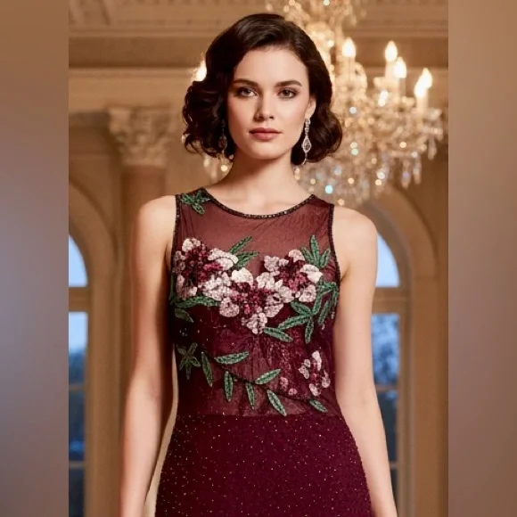 black formal dress what color shoes Burgundy Floral Thin Strap Maxi Dress – PinkBlush